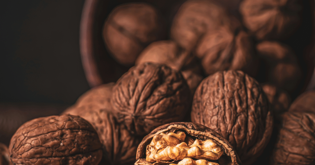 A bowl of walnuts, highlighting their rich source of omega-3 fatty acids for a healthy diet.